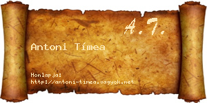 Antoni Tímea névjegykártya