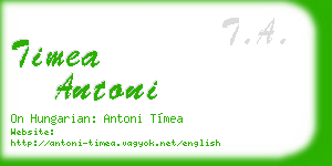 timea antoni business card